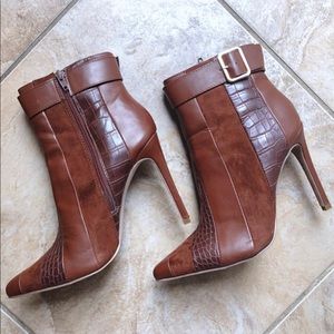 Brown Heeled Booties